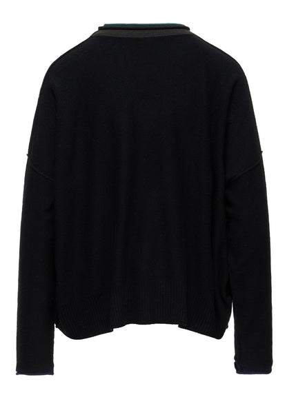 REVERSE JERSEY ROUND NECK BIG PULLOVER