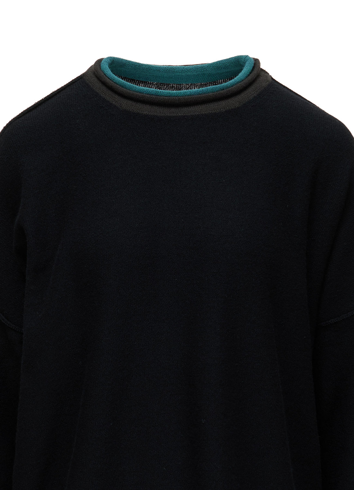 REVERSE JERSEY ROUND NECK BIG PULLOVER