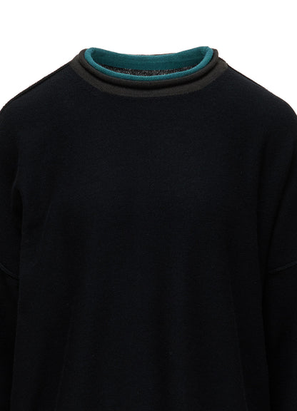 REVERSE JERSEY ROUND NECK BIG PULLOVER