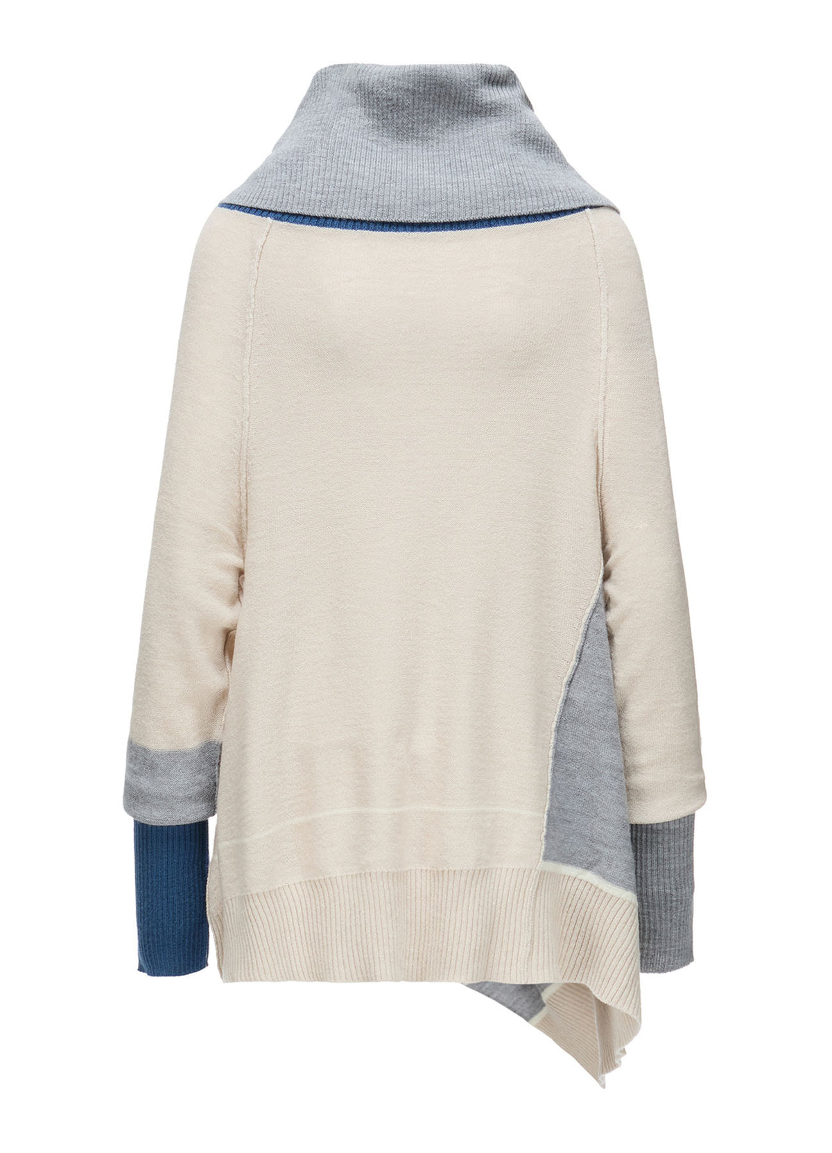 REVERSE JERSEY DRAPE SLEEVE CARDIGAN