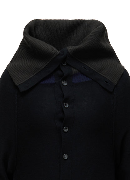 REVERSE JERSEY DRAPE SLEEVE CARDIGAN