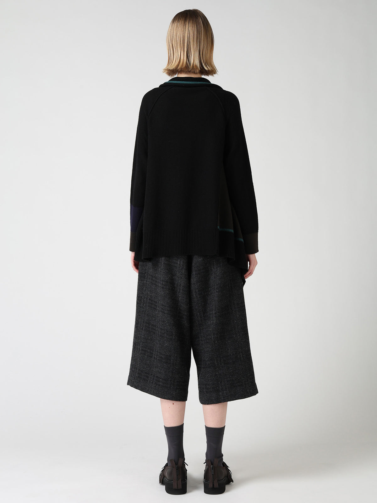 REVERSE JERSEY SIDE DRAPE JACKET