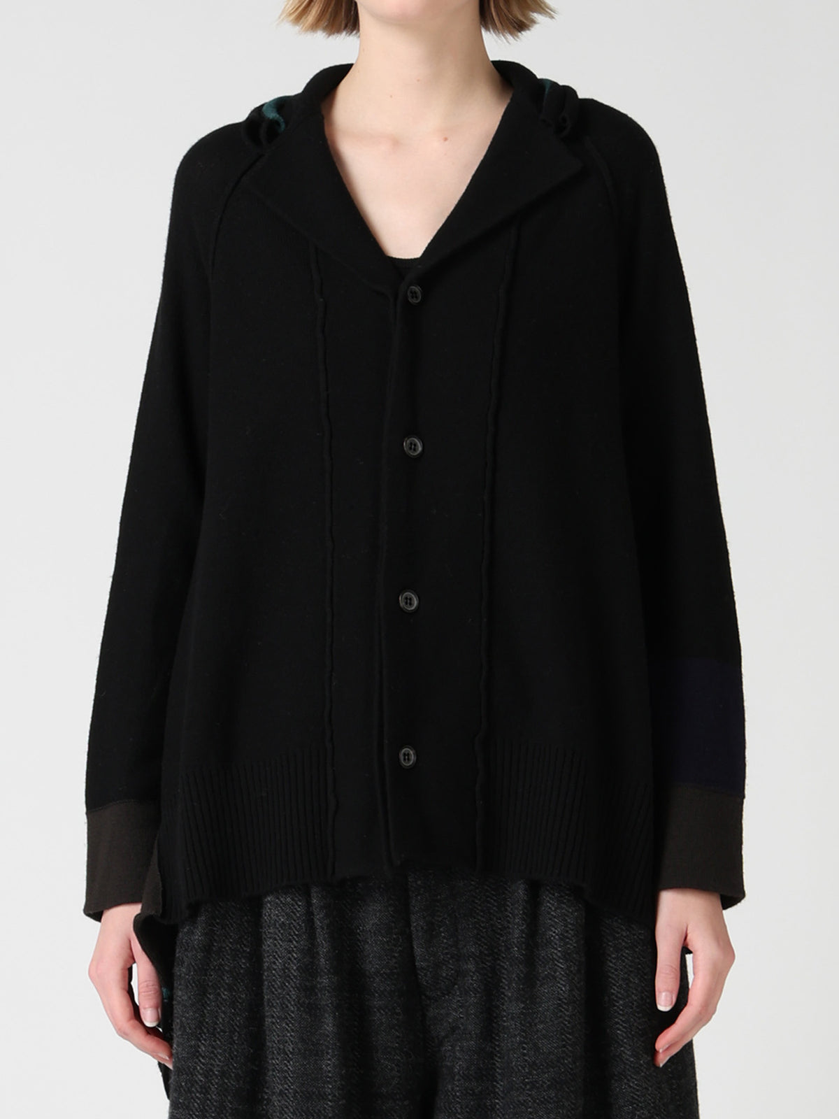 REVERSE JERSEY SIDE DRAPE JACKET