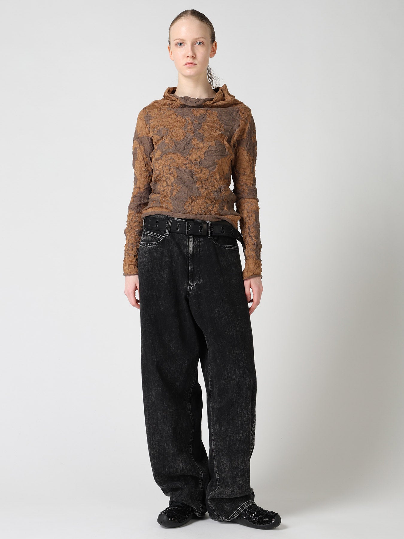 CRACKED PATTERN LINKS OFF NECK PULLOVER – THE SHOP YOHJI YAMAMOTO
