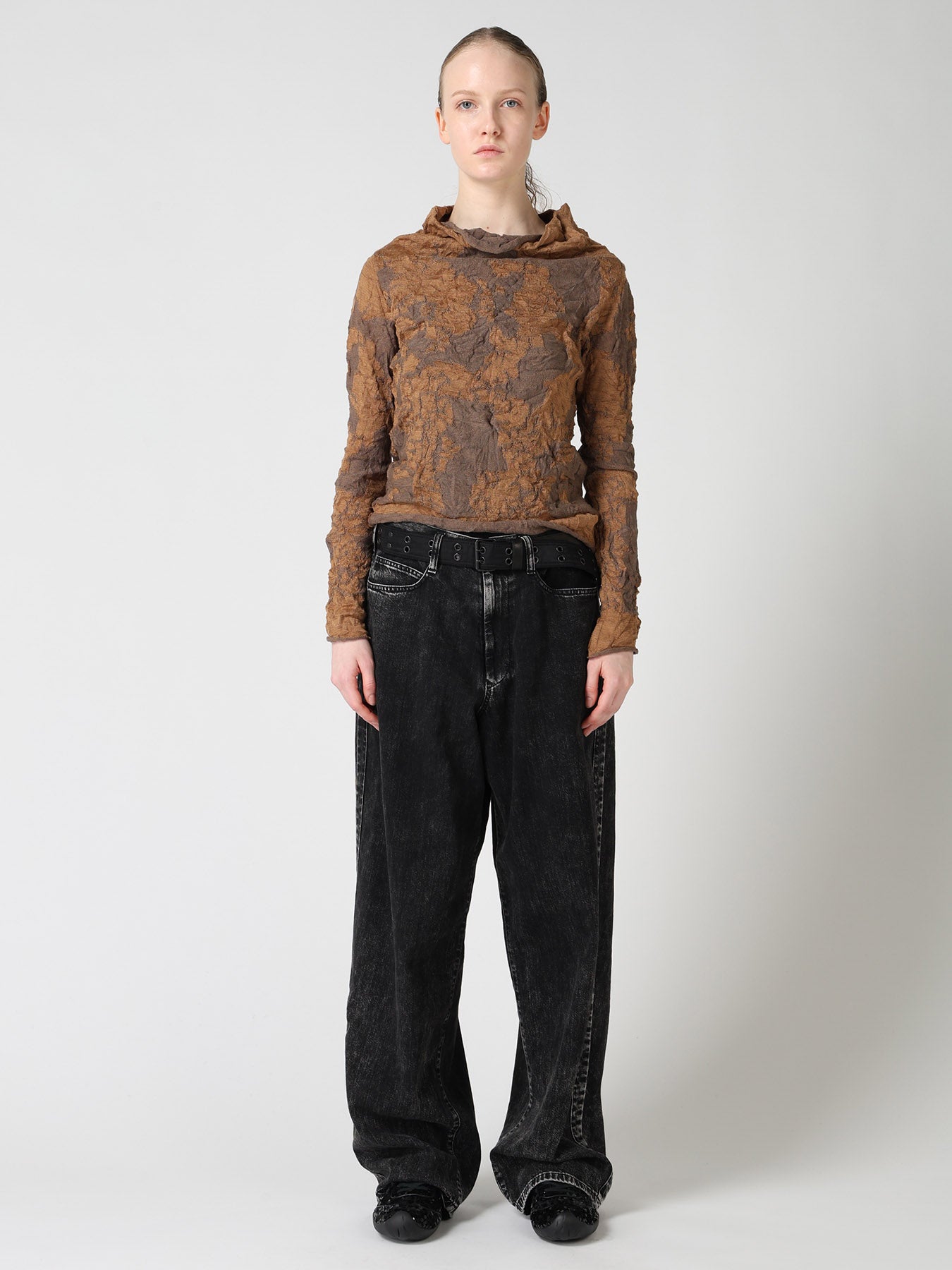 CRACKED PATTERN LINKS OFF NECK PULLOVER – THE SHOP YOHJI YAMAMOTO