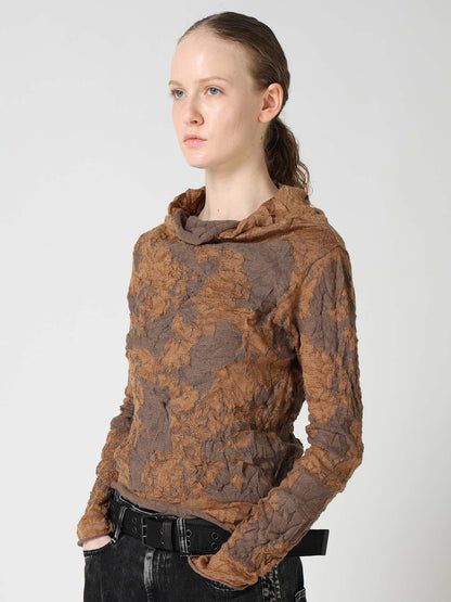 CRACKED PATTERN LINKS OFF NECK PULLOVER