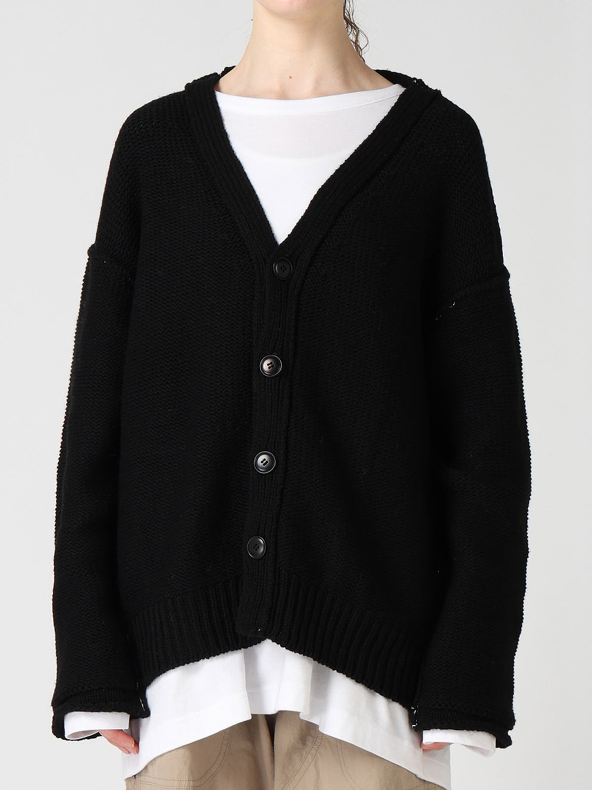 Y's LOGO KNIT CARDIGAN