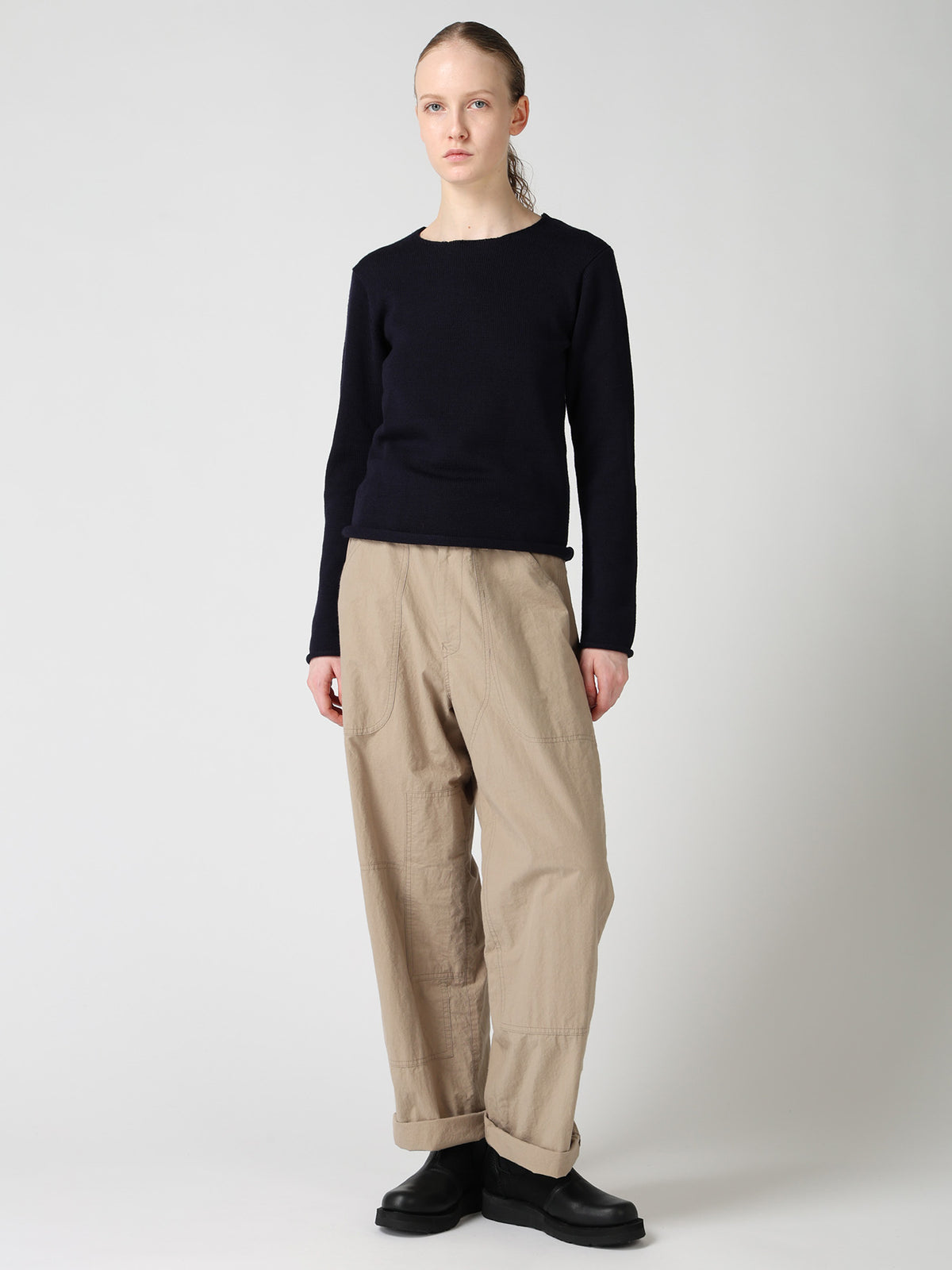 WOOL JERSEY LACE PULLOVER