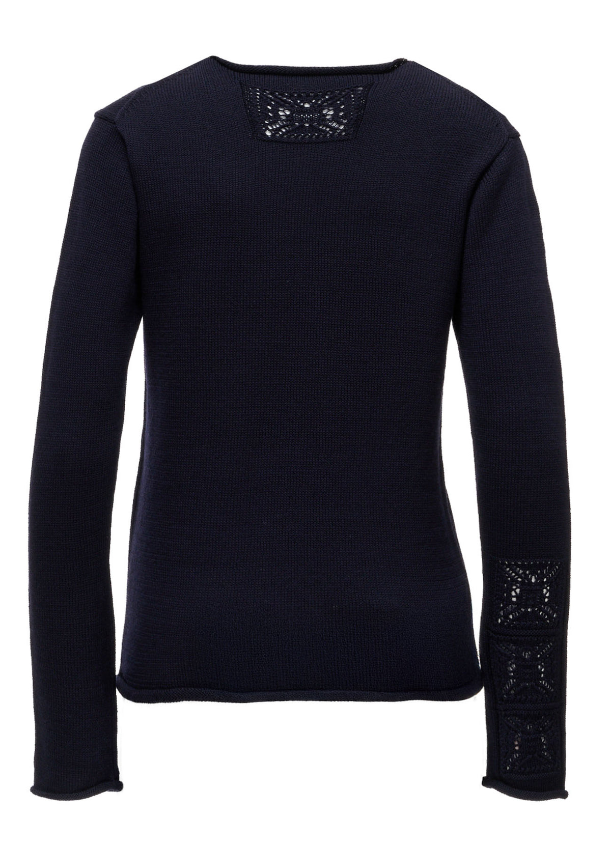 WOOL JERSEY LACE PULLOVER