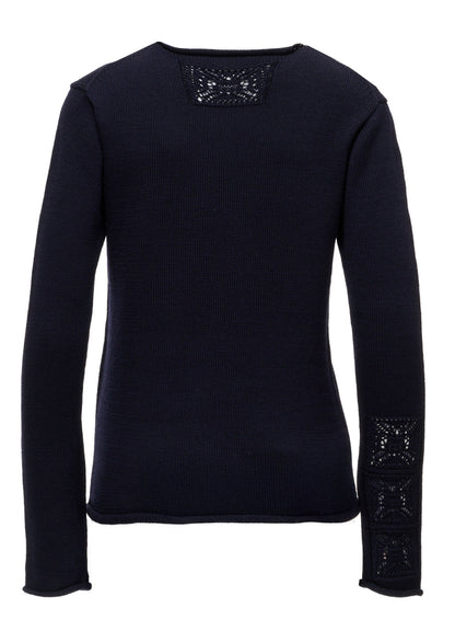 WOOL JERSEY LACE PULLOVER