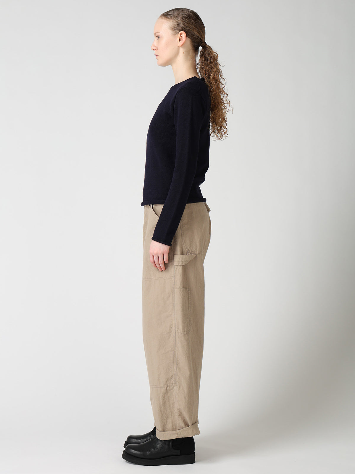 WOOL JERSEY LACE PULLOVER