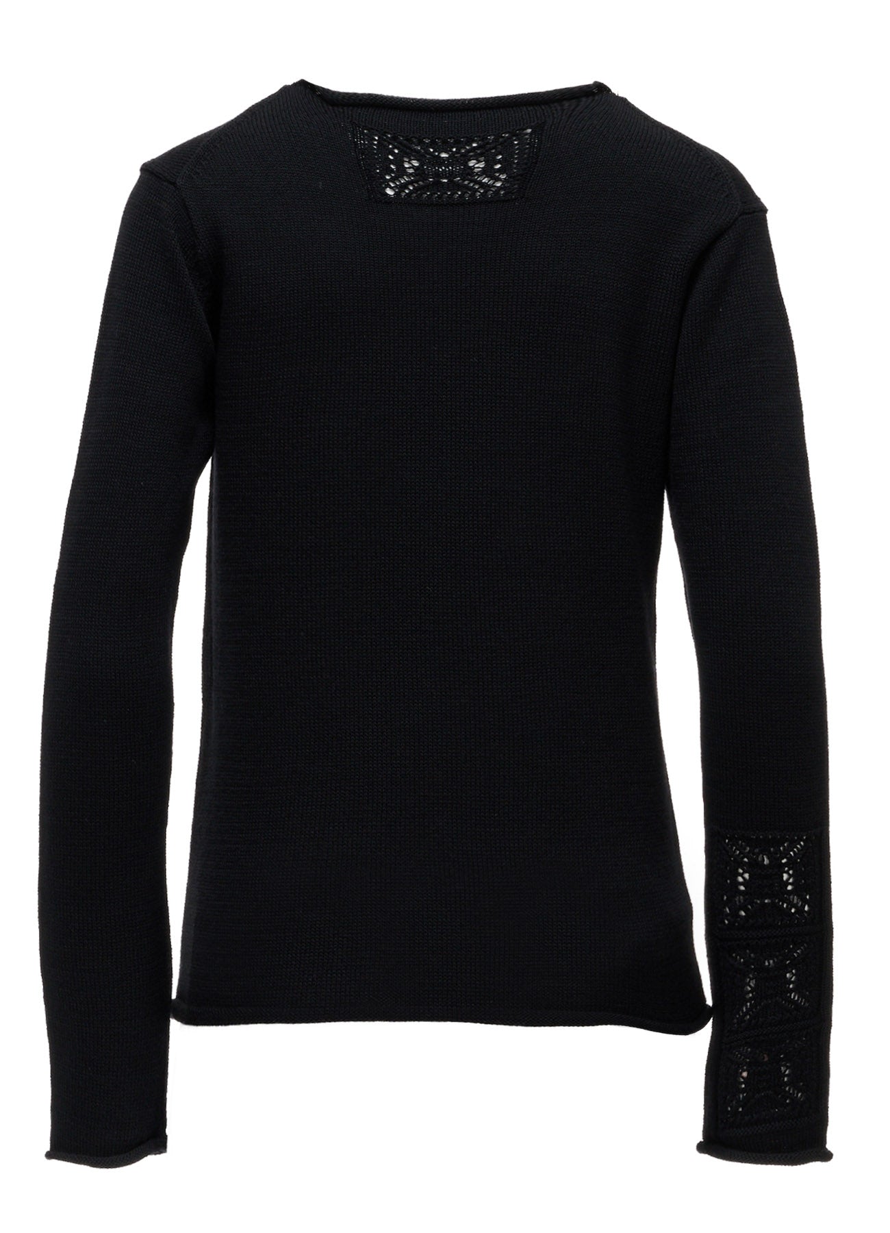 WOOL JERSEY LACE PULLOVER