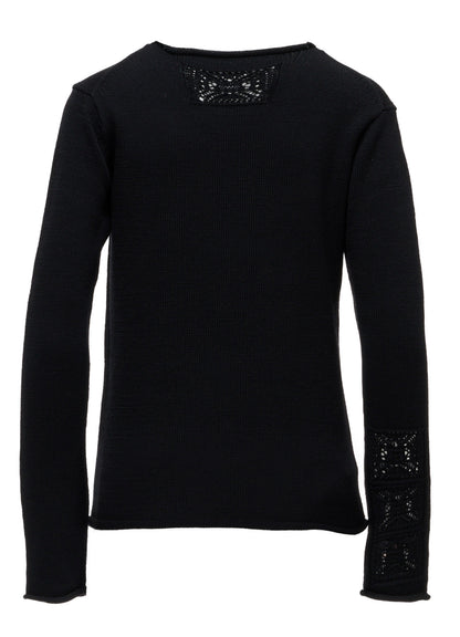 WOOL JERSEY LACE PULLOVER