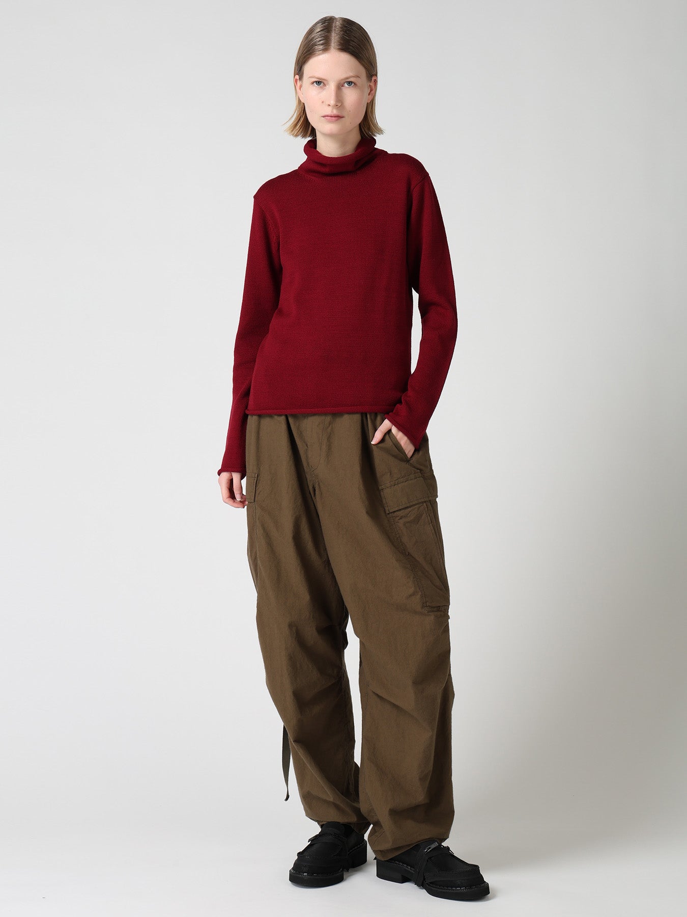 WOOL JERSEY LACE HIGH NECK PULLOVER – THE SHOP YOHJI YAMAMOTO