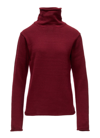 WOOL JERSEY LACE HIGH NECK PULLOVER