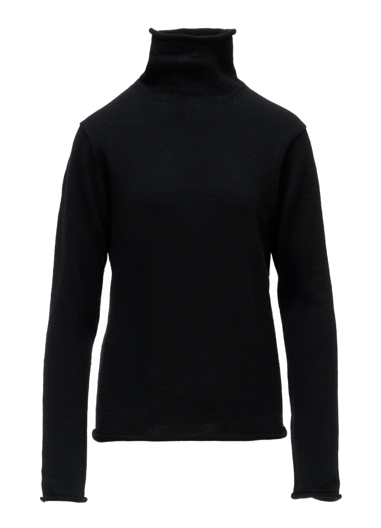 WOOL JERSEY LACE HIGH NECK PULLOVER