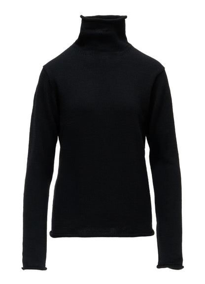 WOOL JERSEY LACE HIGH NECK PULLOVER