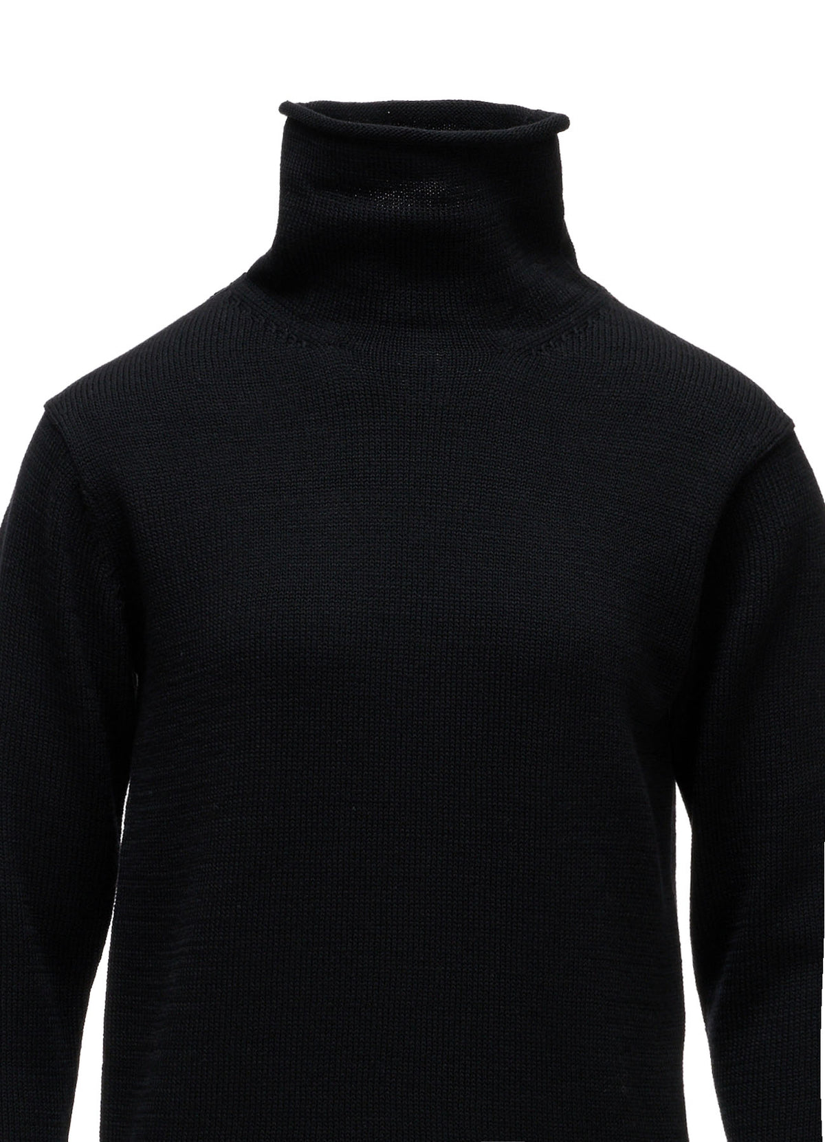 WOOL JERSEY LACE HIGH NECK PULLOVER