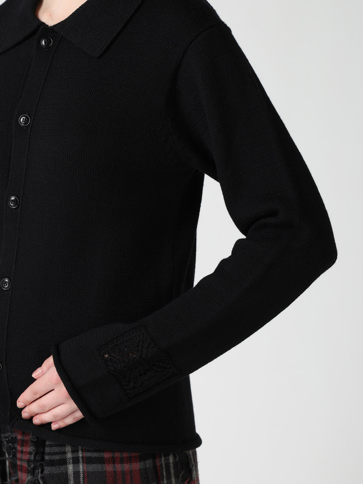 WOOL JERSEY LACE CARDIGAN