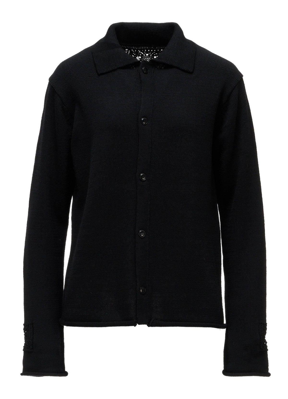 WOOL JERSEY LACE CARDIGAN