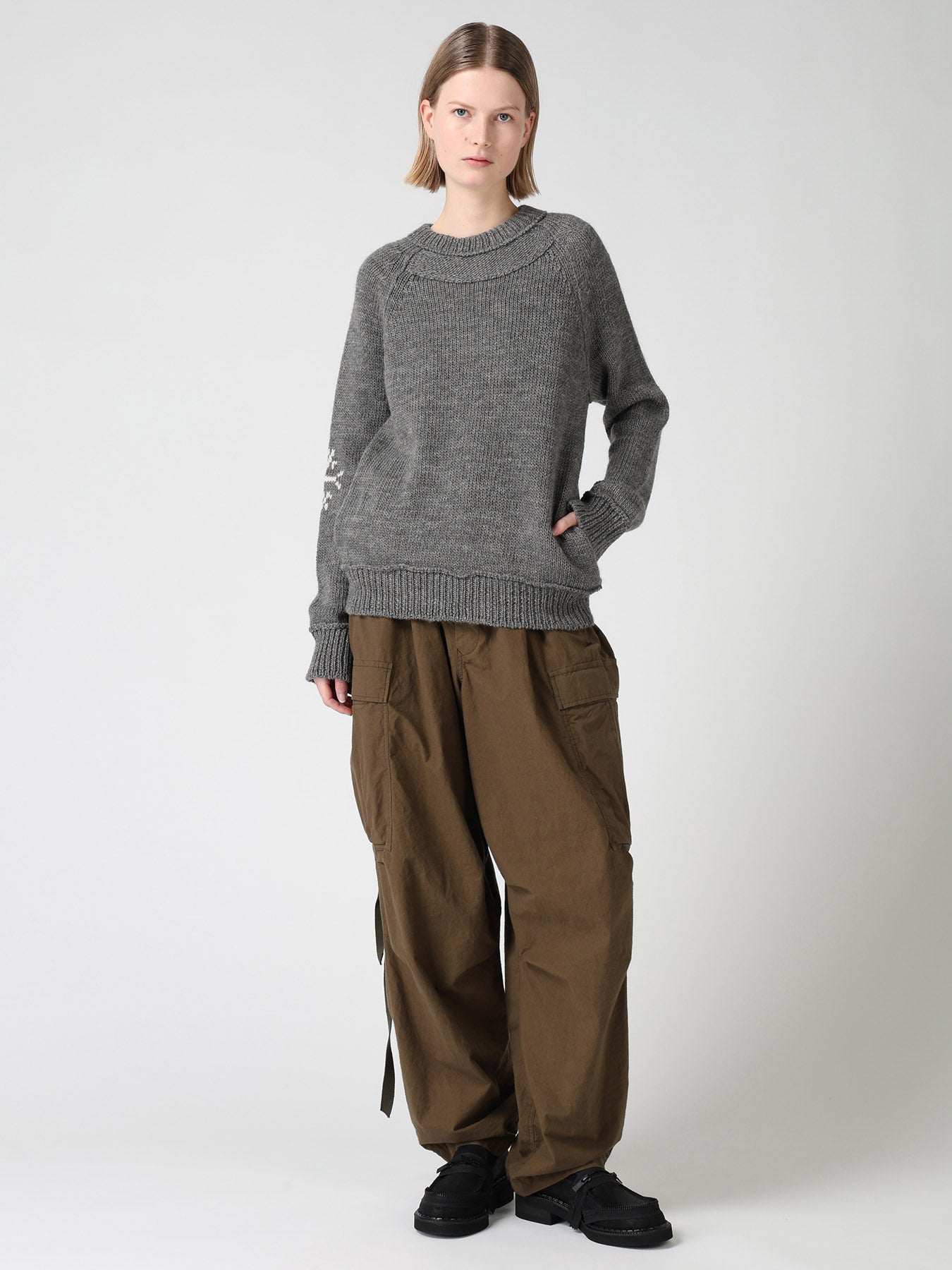 WOOL JERSEY INTARSIA PULLOVER – THE SHOP YOHJI YAMAMOTO