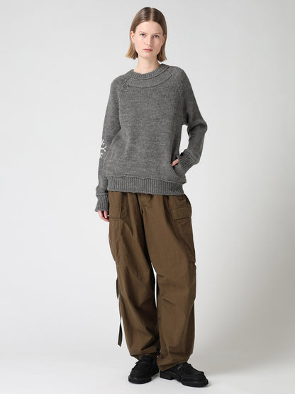 WOOL JERSEY INTARSIA PULLOVER