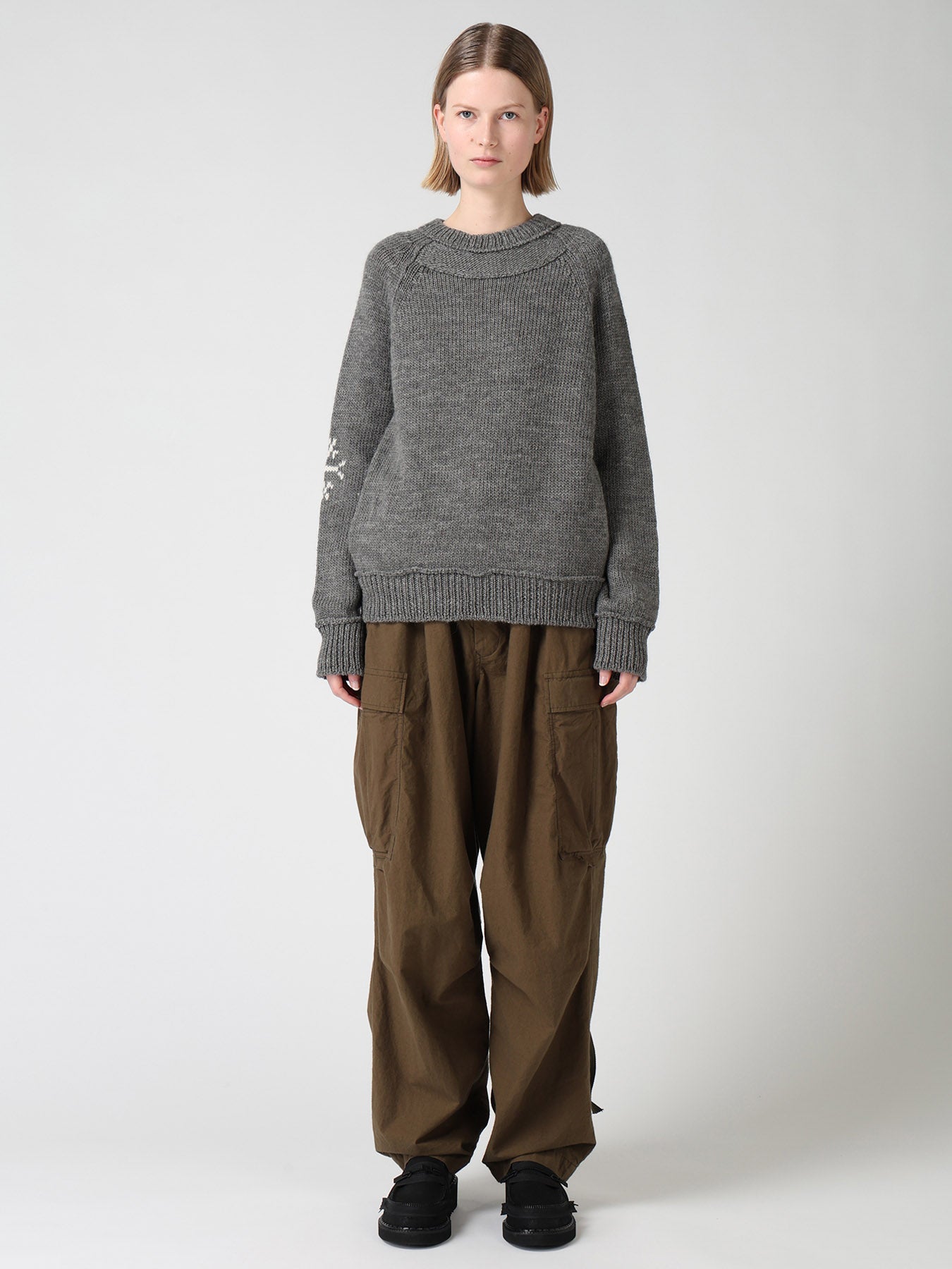 WOOL JERSEY INTARSIA PULLOVER – THE SHOP YOHJI YAMAMOTO