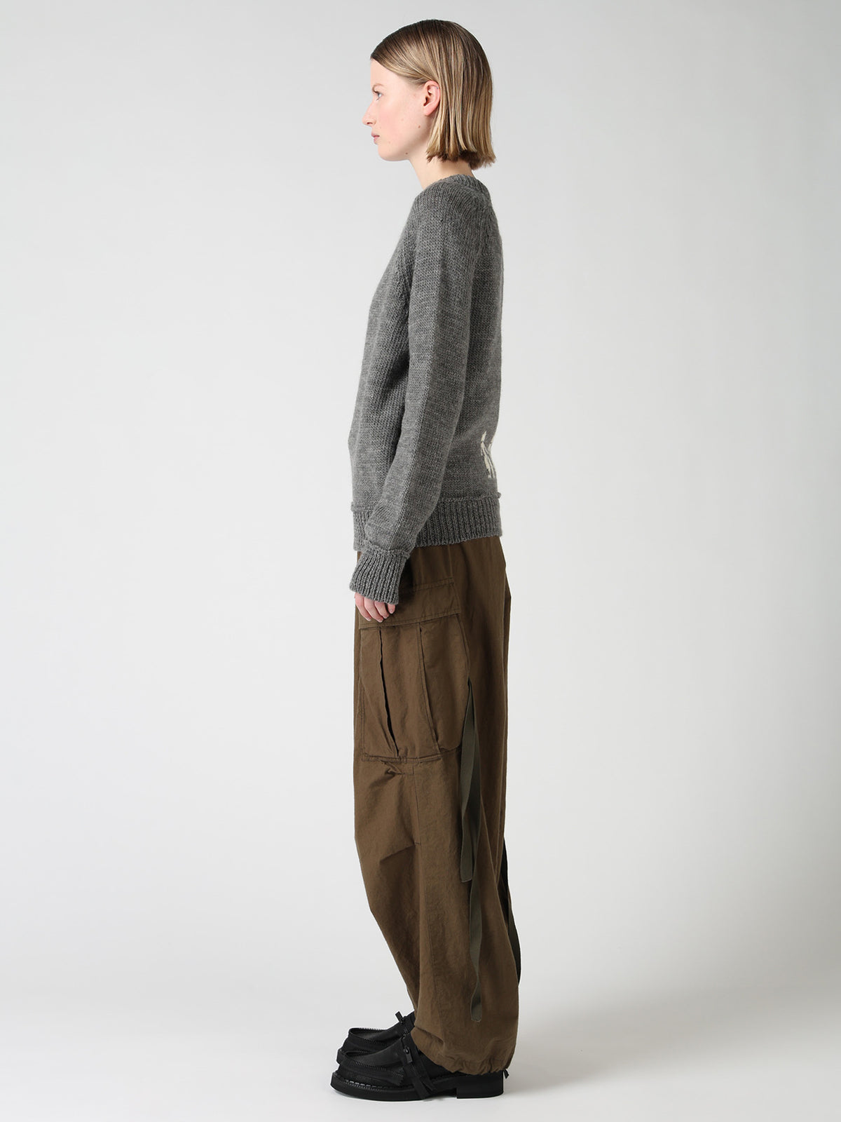 WOOL JERSEY INTARSIA PULLOVER