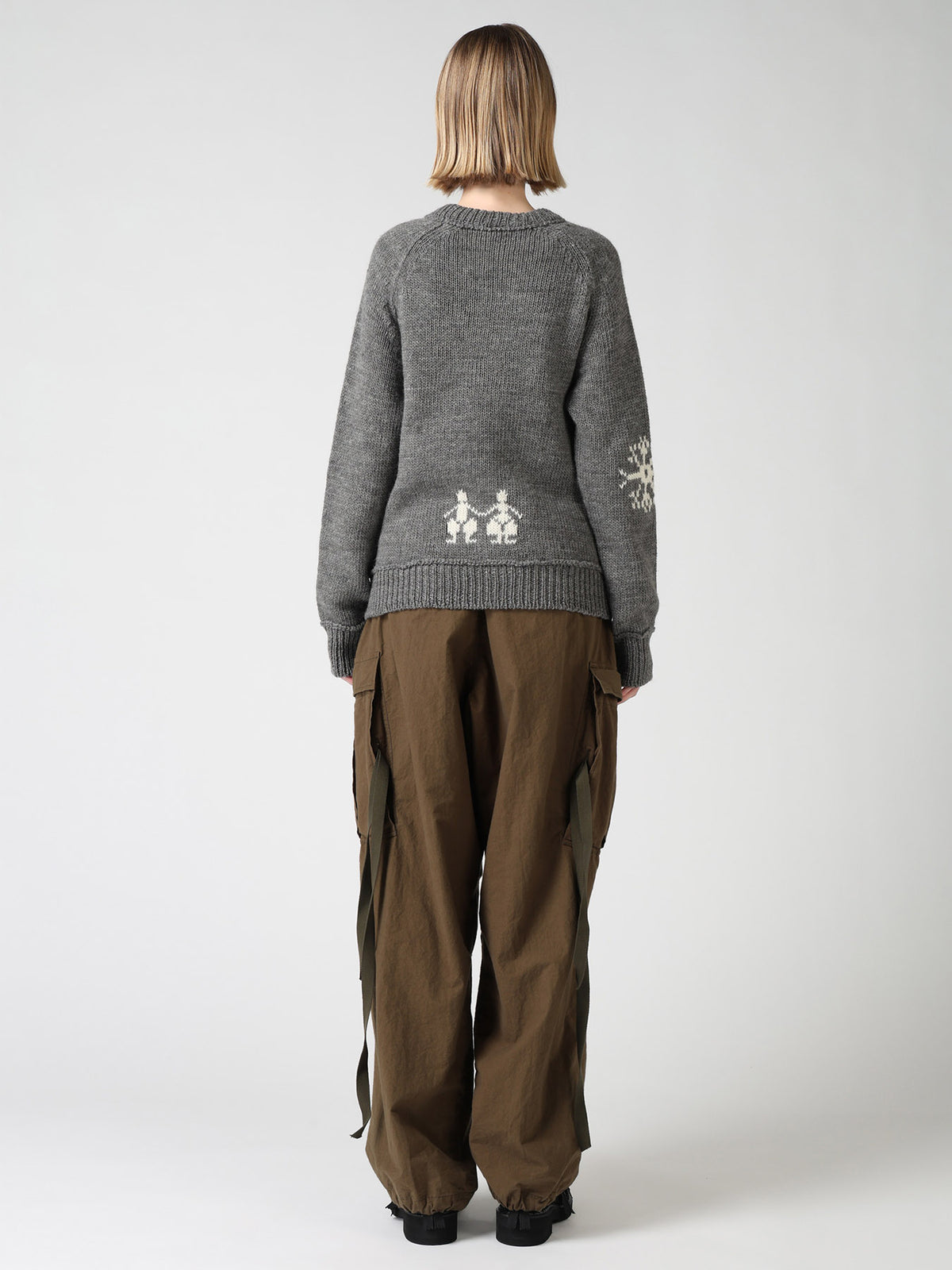 WOOL JERSEY INTARSIA PULLOVER