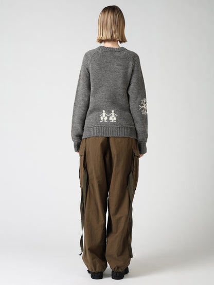 WOOL JERSEY INTARSIA PULLOVER