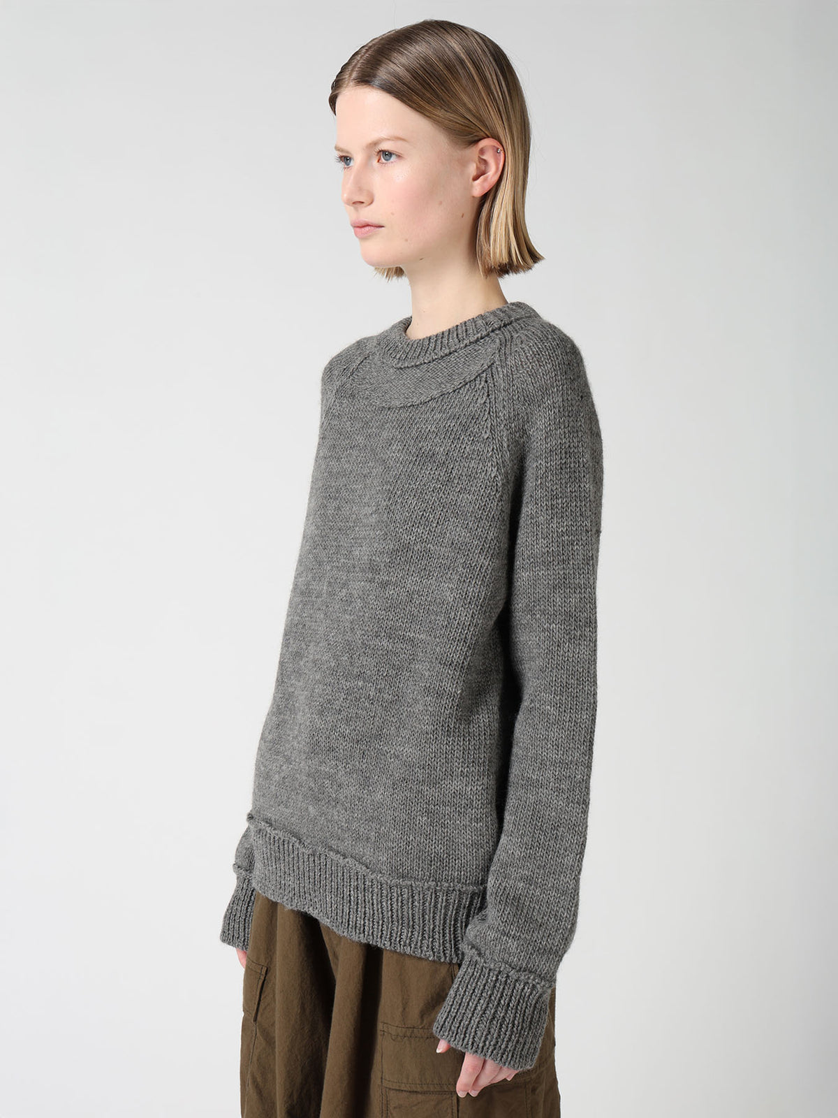 WOOL JERSEY INTARSIA PULLOVER