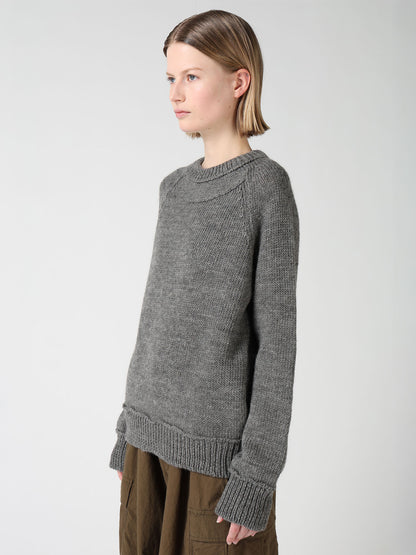 WOOL JERSEY INTARSIA PULLOVER