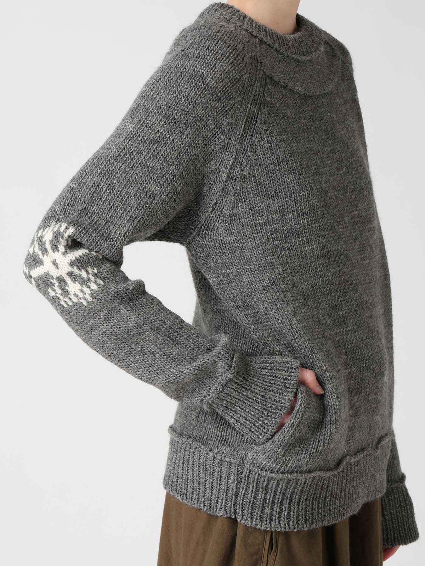 WOOL JERSEY INTARSIA PULLOVER – THE SHOP YOHJI YAMAMOTO