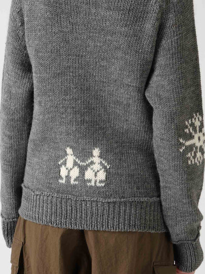 WOOL JERSEY INTARSIA PULLOVER