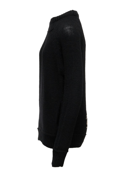 WOOL JERSEY INTARSIA PULLOVER