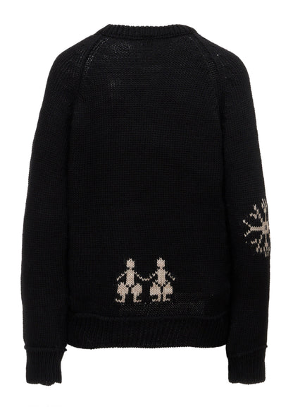 WOOL JERSEY INTARSIA PULLOVER