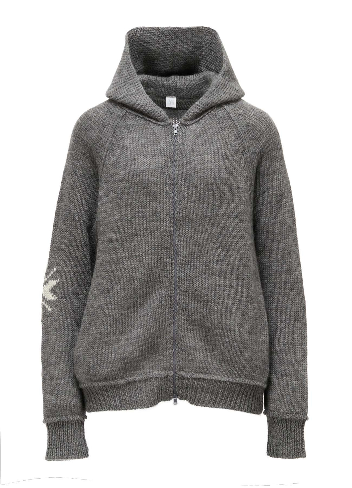 WOOL JERSEY INTARSIA HOODIE