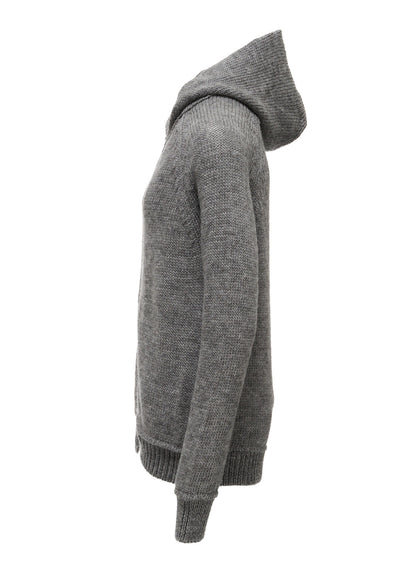 WOOL JERSEY INTARSIA HOODIE