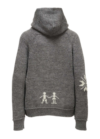 WOOL JERSEY INTARSIA HOODIE
