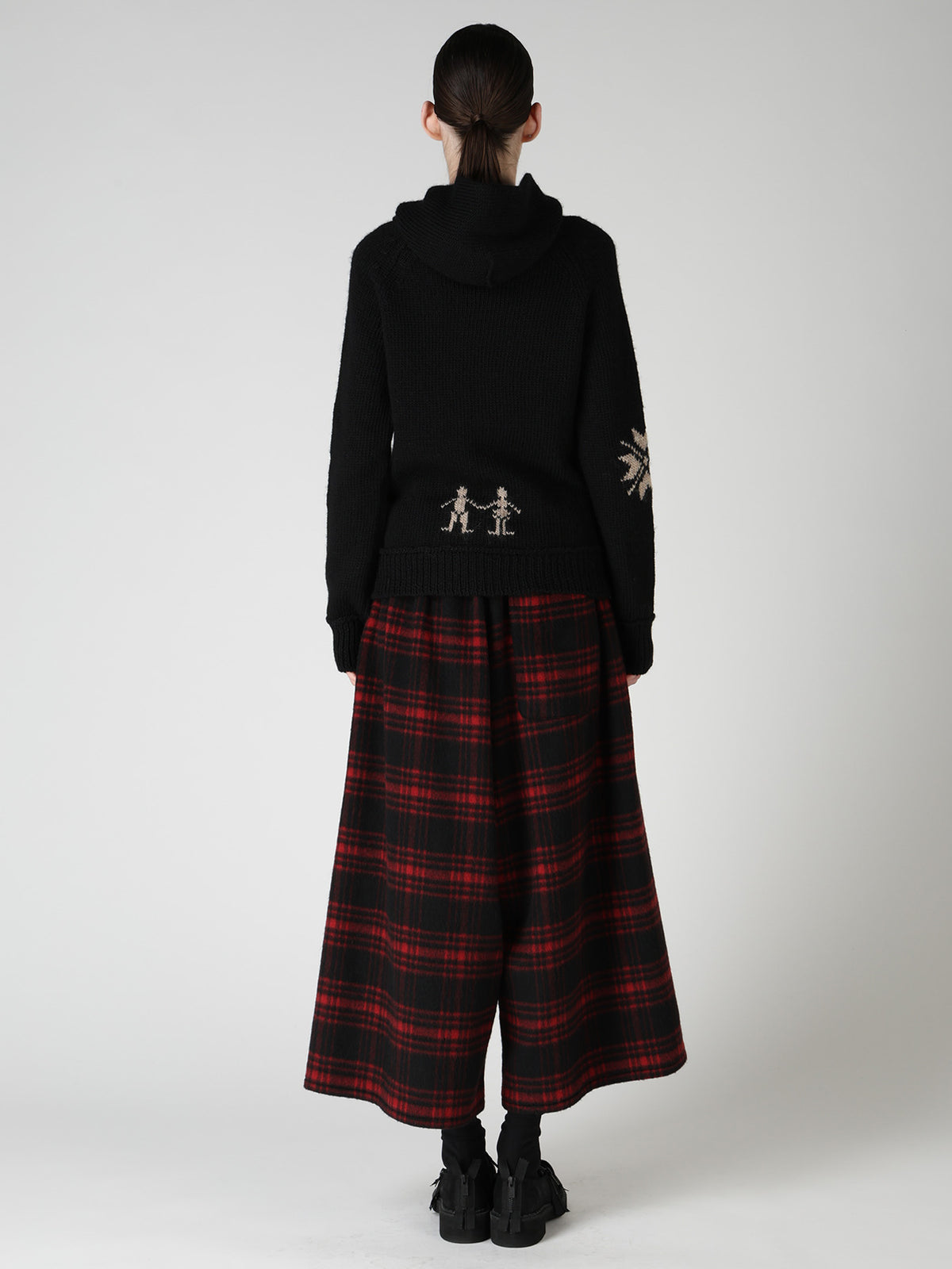 WOOL JERSEY INTARSIA HOODIE