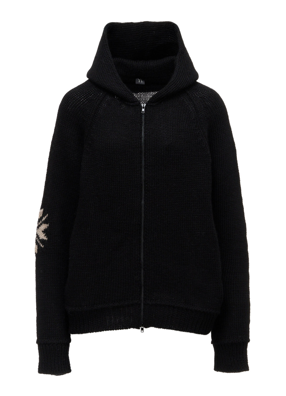 WOOL JERSEY INTARSIA HOODIE