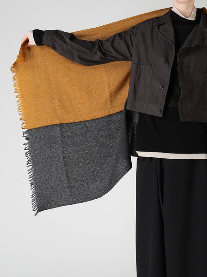 WOOL PLAIN WEAVE DOUBLE LAYER SCARF
