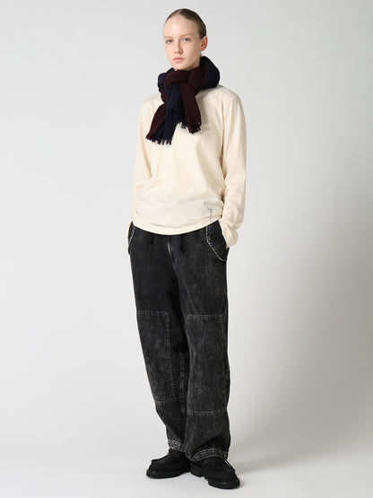 WOOL PLAIN WEAVE DOUBLE LAYER SCARF