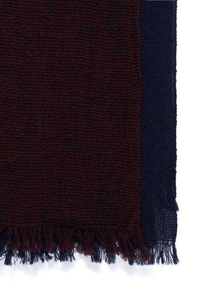 WOOL PLAIN WEAVE DOUBLE LAYER SCARF