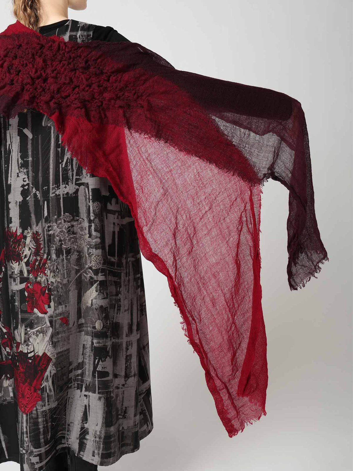 WOOL PLAIN-WEAVE CROSS STOLE