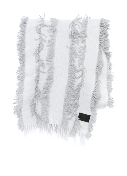 WOOL SATIN-WEAVE CUT STOLE