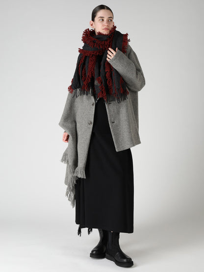 WOOL SATIN-WEAVE CUT STOLE