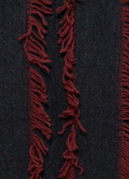 WOOL SATIN-WEAVE CUT STOLE