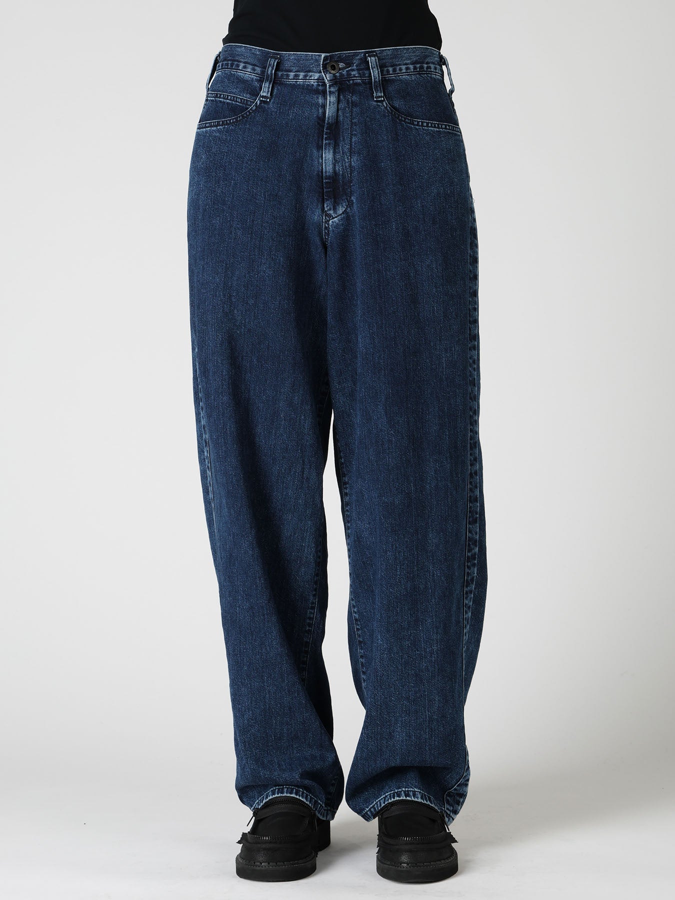 8OZ DENIM CHEMICAL WASH SIDE BRAID PANTS