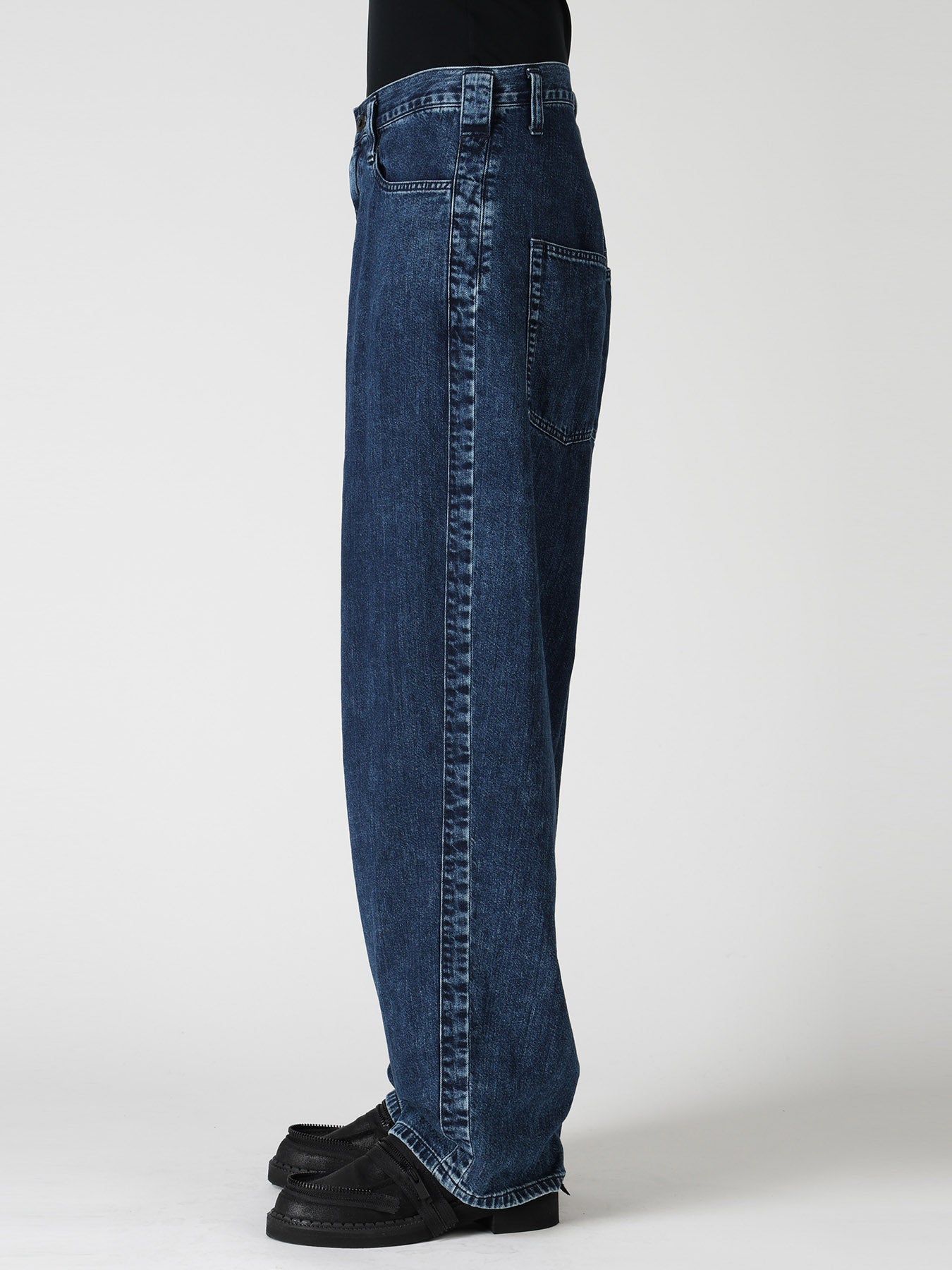 8OZ DENIM CHEMICAL WASH SIDE BRAID PANTS